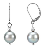 Sterling Silver Cultured Gray Freshwater Pearl Earrings