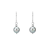 Sterling Silver Cultured Gray Freshwater Pearl Earrings