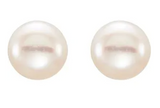 14K Yellow 5-6 mm Cultured White Freshwater Pearl Earrings