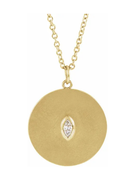 14K Yellow .05 CT Natural Diamond Disc 16-18