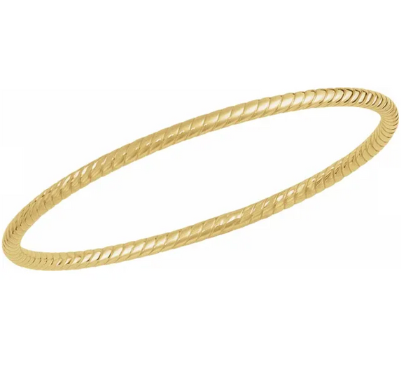 14K Yellow 3 mm Twisted Bangle 7 1/2