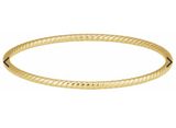 14K Yellow 3 mm Twisted Bangle 7 1/2" Bracelet