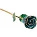 Lacquered Blue Colored Rose with Gold Trim