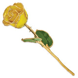 Lacquered Yellow Rose with Gold Trim