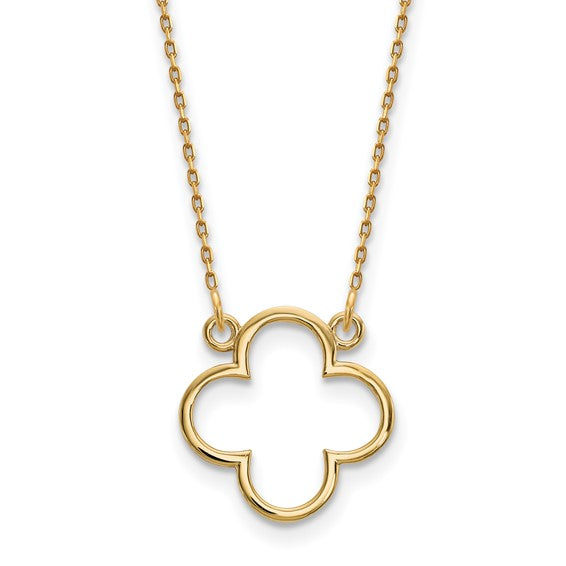 Yellow Gold Clover Necklace