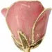 Lacquered Pink Rose with Gold Trim