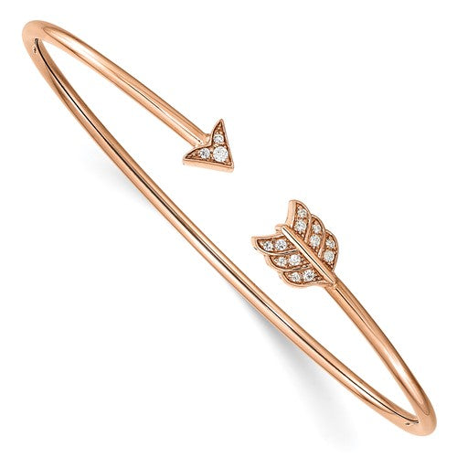 14k Rose Gold Arrow Bangle