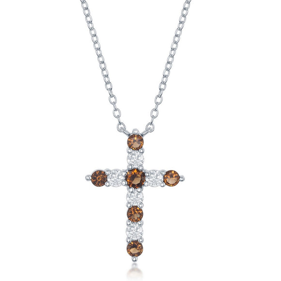 Birthstone Cross Necklace