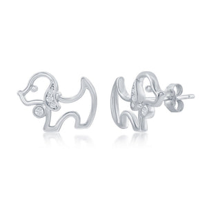 Sterling Silver Puppy Earring