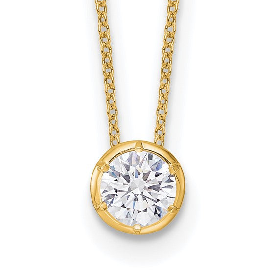 Round Bezel Diamond Necklace