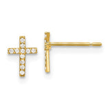 14k Gold Cross Children Earrings