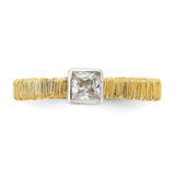 Vermeil Synthetic Diamond Ring