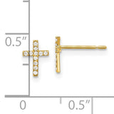 14k Gold Cross Children Earrings