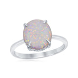 Oval White Opal Ring