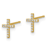 14k Gold Cross Children Earrings