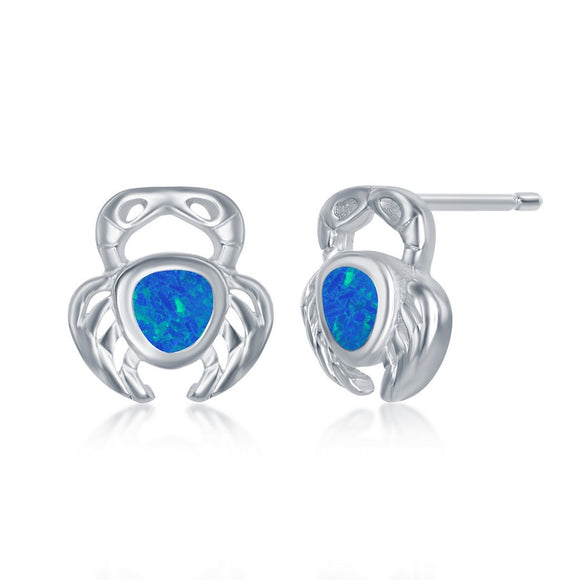 Crab Blue Opal Earrings